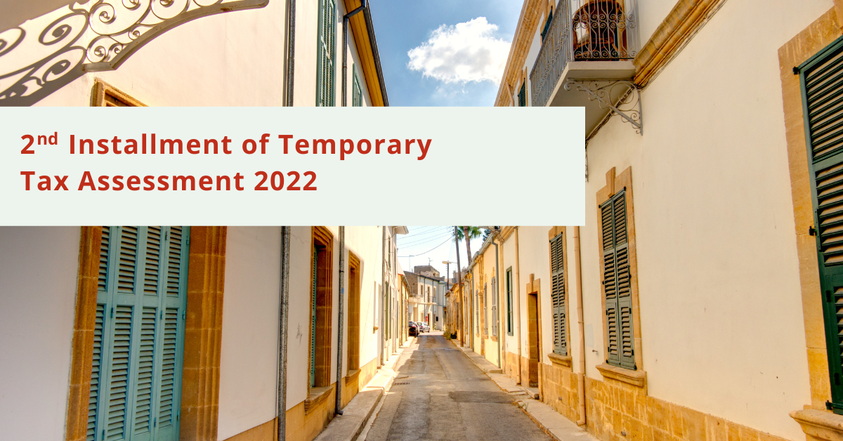 2nd installment of Temporary Tax Assessment 2022